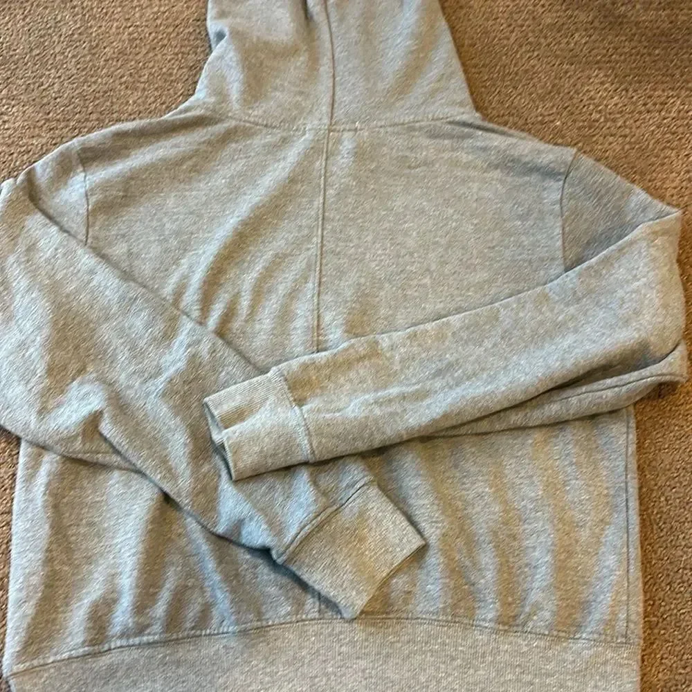 Chrldr Women’s Grey Hooded Sweatshirt with Love Skull Graphic - Size L